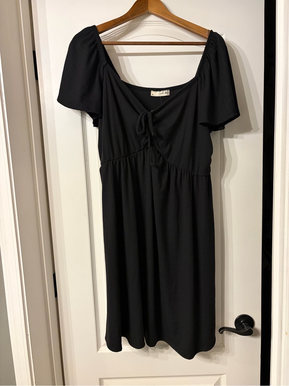 Forever Rose Little Black Dress with Tie-Front Detail